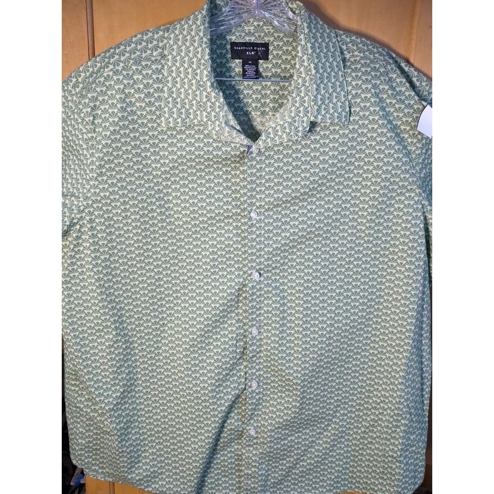 Shaquille O'Neal XLG‎ Big Fit Dress Shirt Cotton/Polyester Short Sleeve